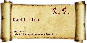 Kürti Ilma névjegykártya